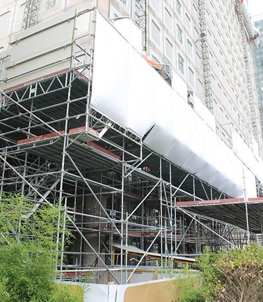 Andamio para mantenimiento de edificios diseñado con PON CAD