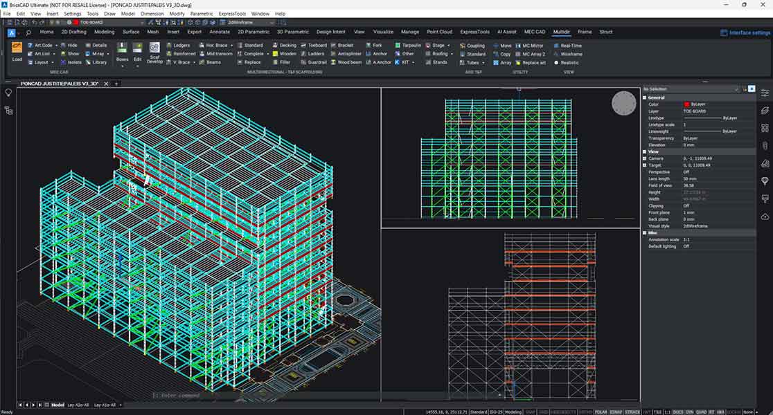 Software PON CAD para el diseño de andamios de entreplanta para el mantenimiento de edificios.