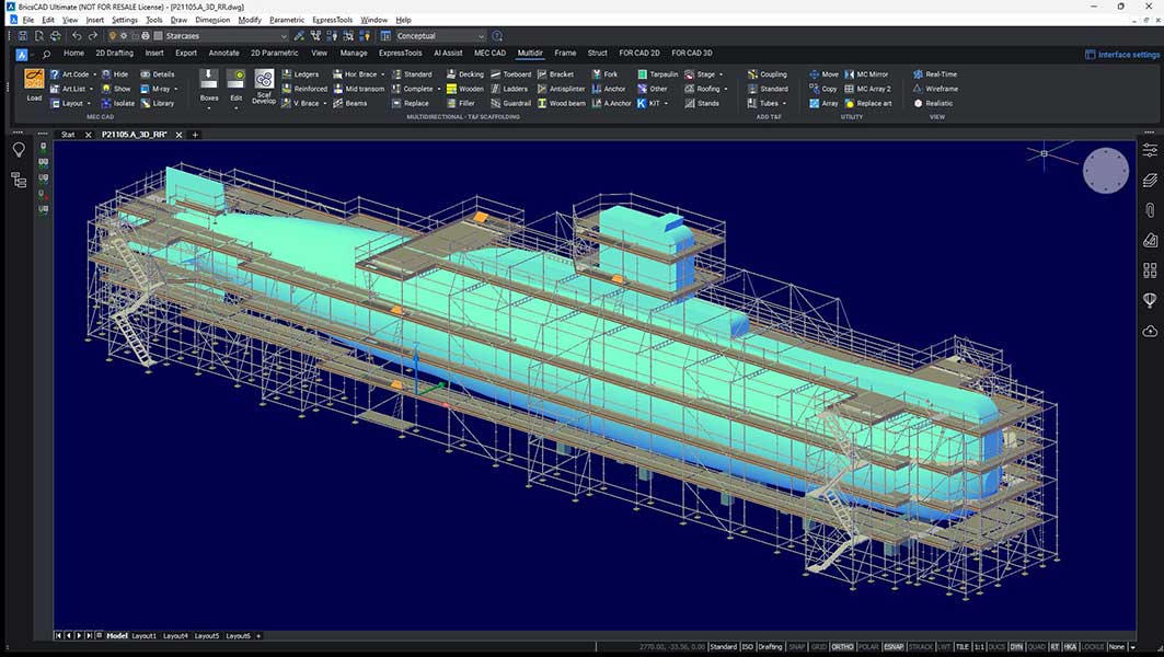 PON CAD software progettazione ponteggio cantiere navale