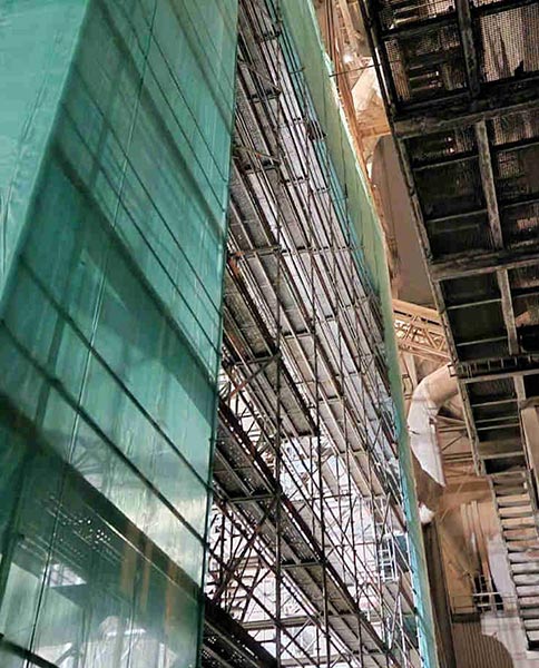 Andamio para mantenimiento industrial de una cementera