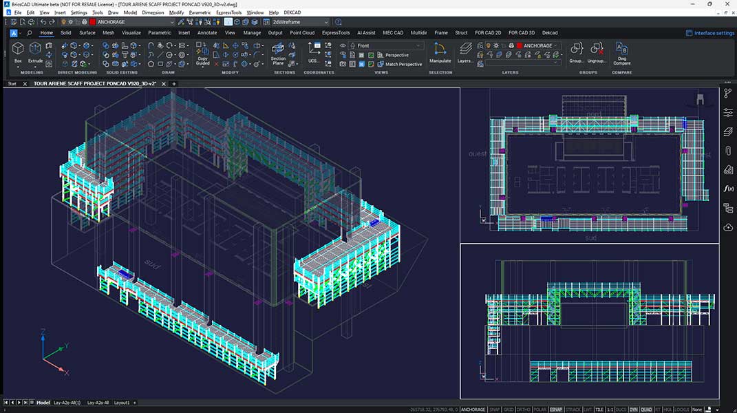 Dibujo BIM de andamio con la solución de software PON CAD