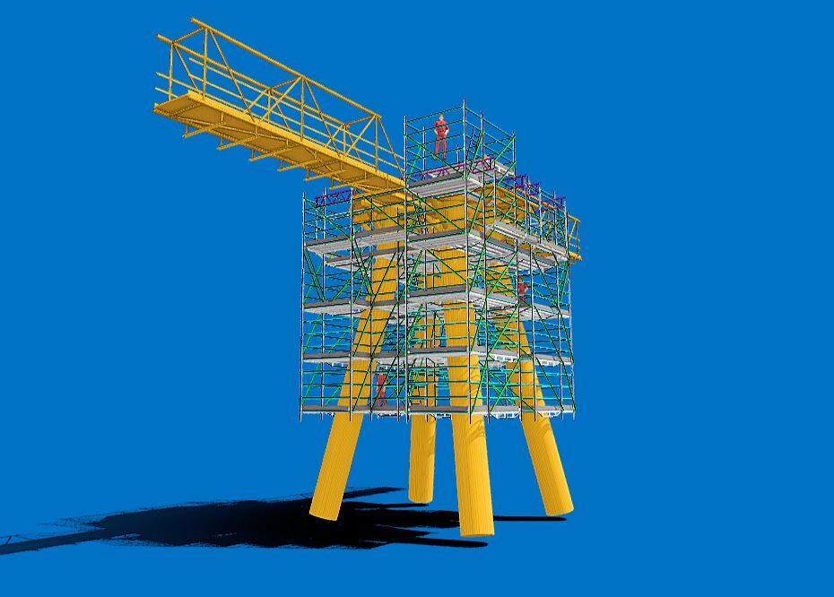 3D scaffolding model designed with PON CAD
