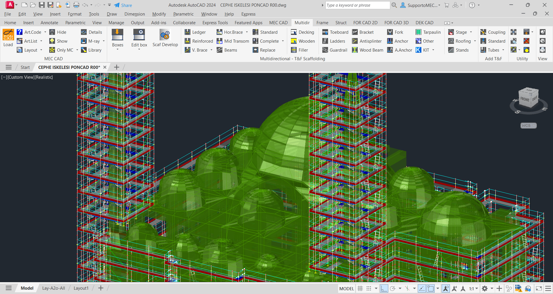 3D BIM scaffolding for mosque facade