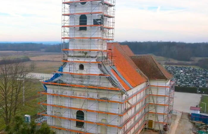 church facade scaffolding designed with PON CAD software