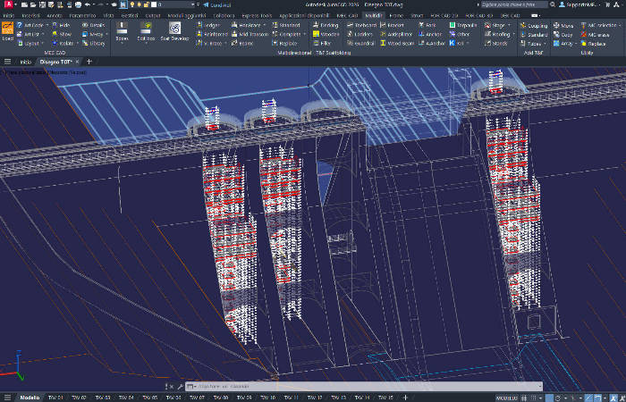PON CAD dwg diseño andamio