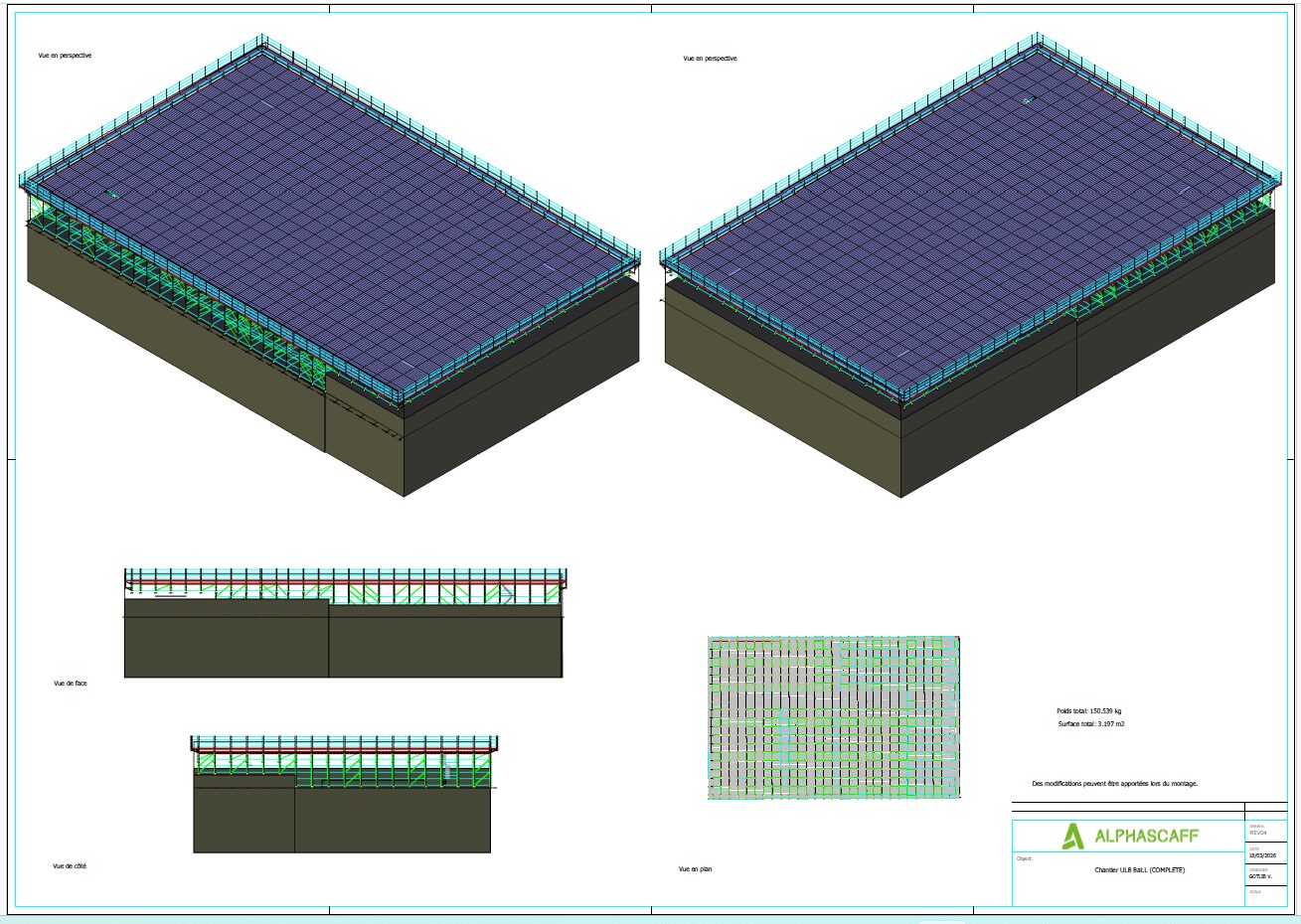 PDF blueprint for rooftop scaffolding platorm