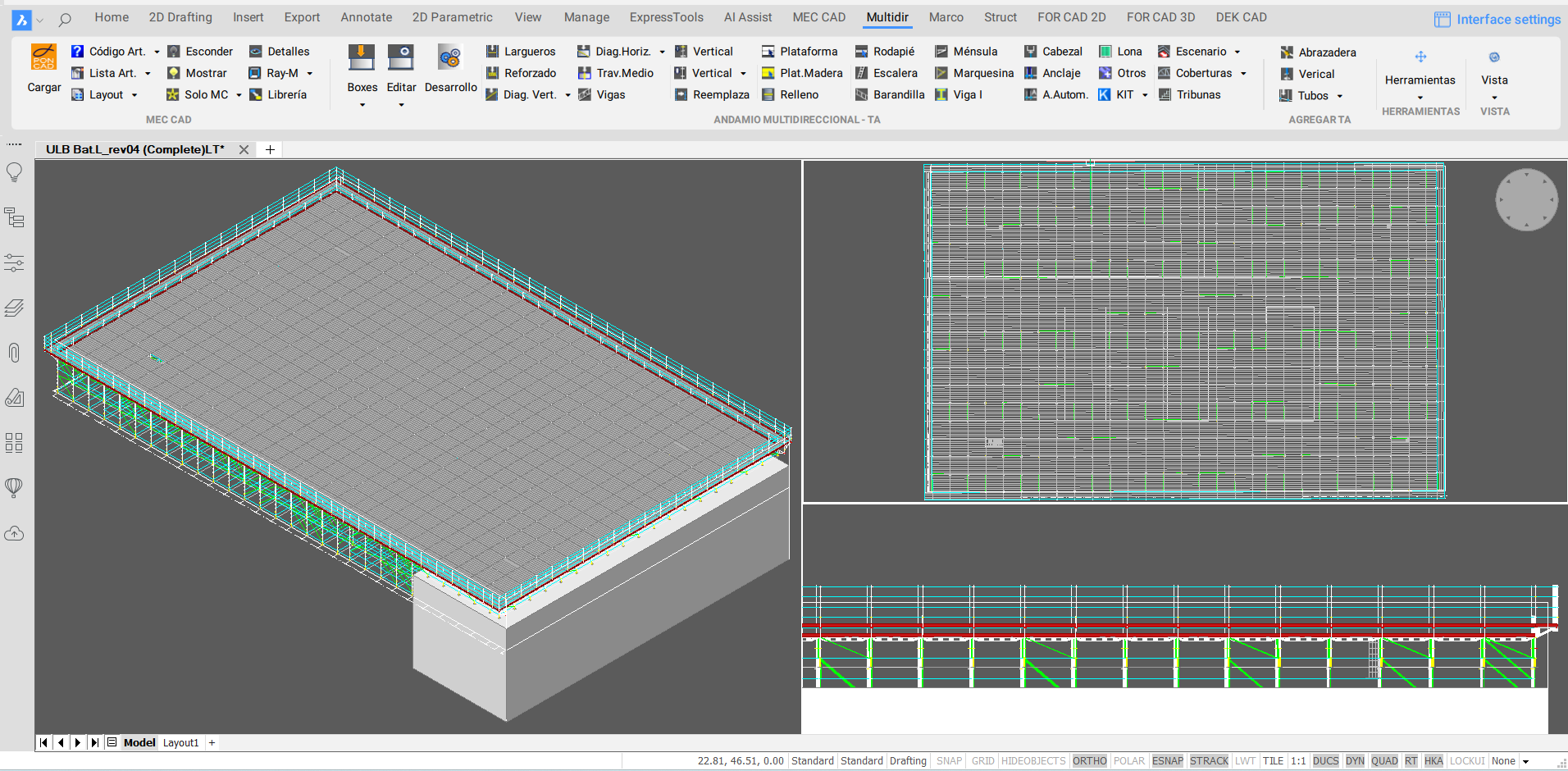 PON CAD dwg of DOKA ATPAC scaffolding