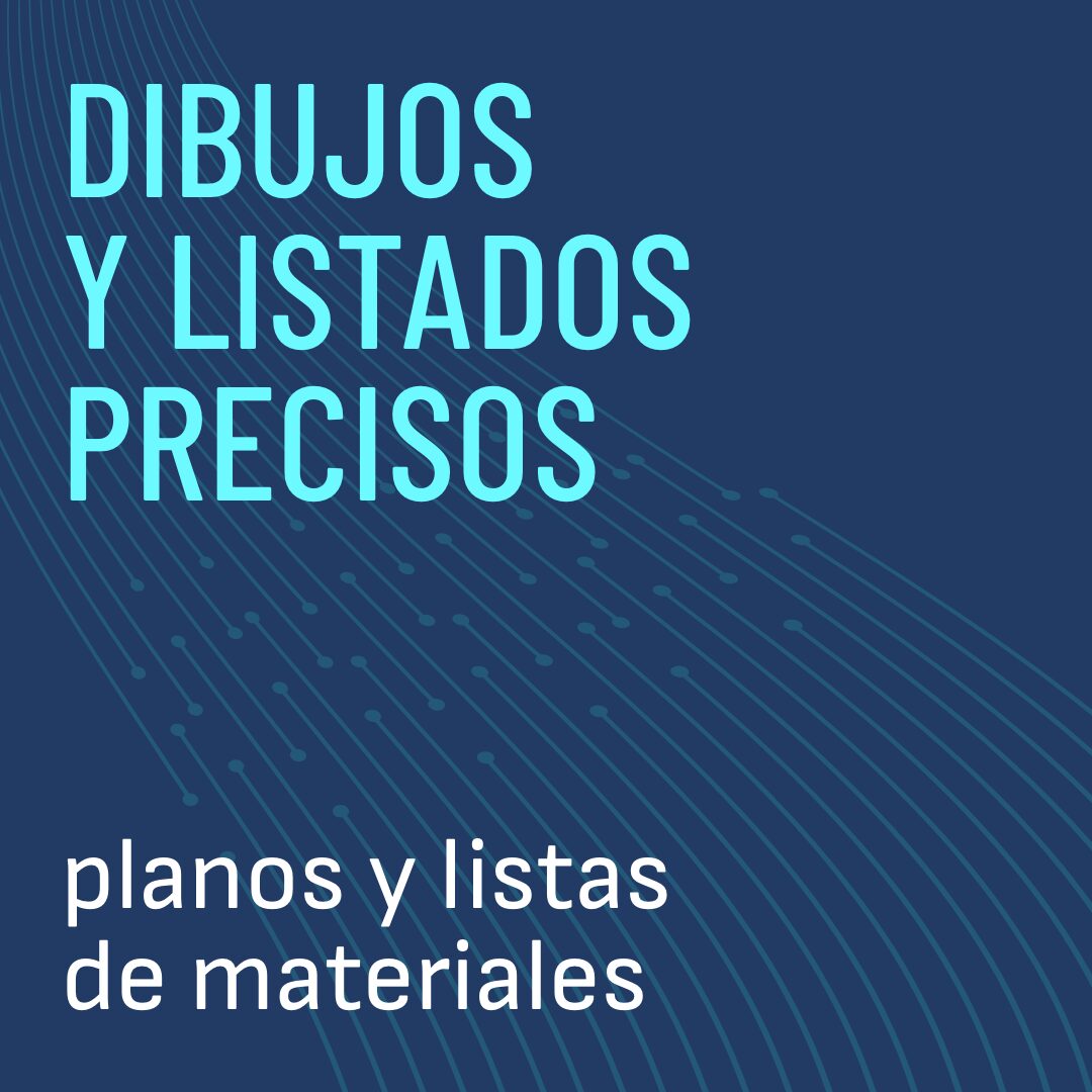 Planos 2D, render y lista de materiales
