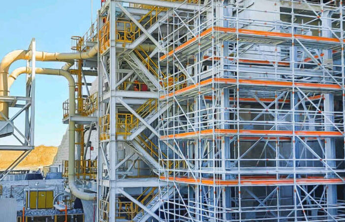 Catari scaffolding tower in mine designed with PON CAD