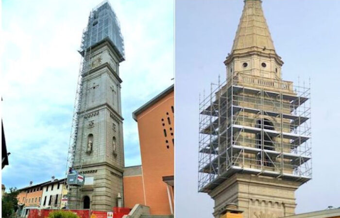 Scaffolding for bell tower maintenance